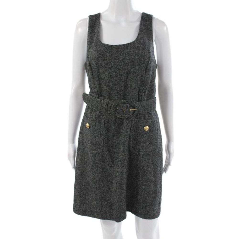 Juicy Couture Women Overall Tweed Gray Scoop Neck Sleeveless Dress Size 10